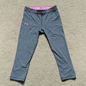 Under Armour Capri leggings Grey w. Pink XS
